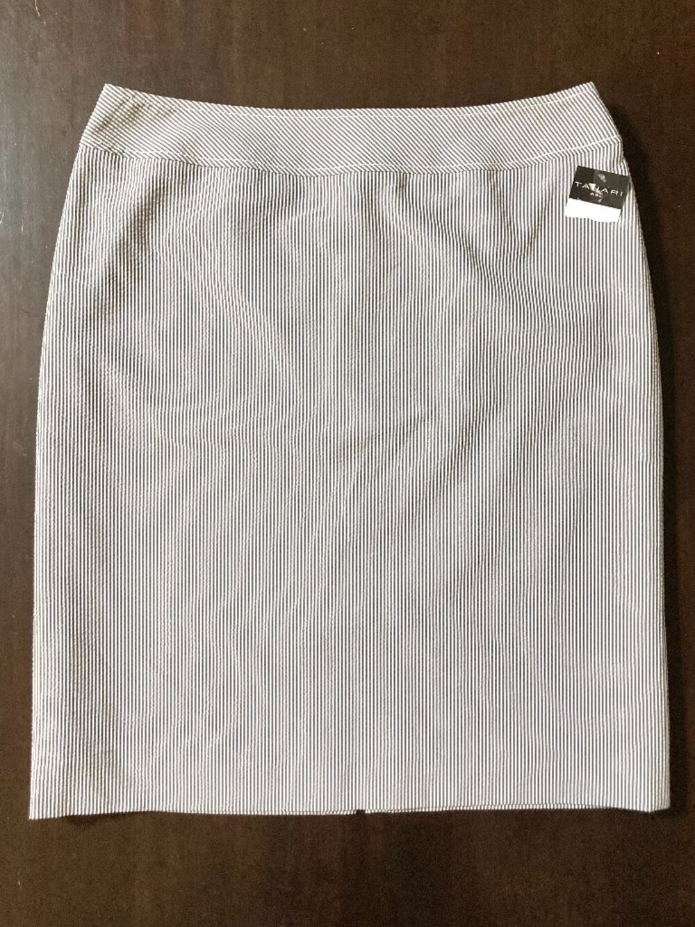NWT ASL Tahari Women 10 Seersucker Pencil Skirt Cotton Blend Career Casual Work
